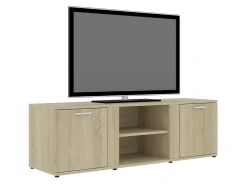 Mueble de TV madera contrachapada color roble 120x34x37 cm ES72751