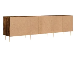 Mueble de TV madera contrachapada roble ahumado 150x30x44,5 cm
