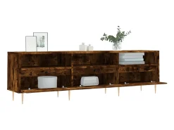 Mueble de TV madera contrachapada roble ahumado 150x30x44,5 cm