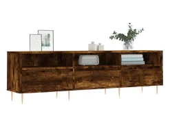 Mueble de TV madera contrachapada roble ahumado 150x30x44,5 cm