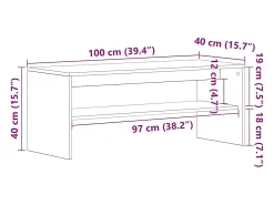 Mueble de TV madera contrachapada gris Sonoma 100x40x40 cm