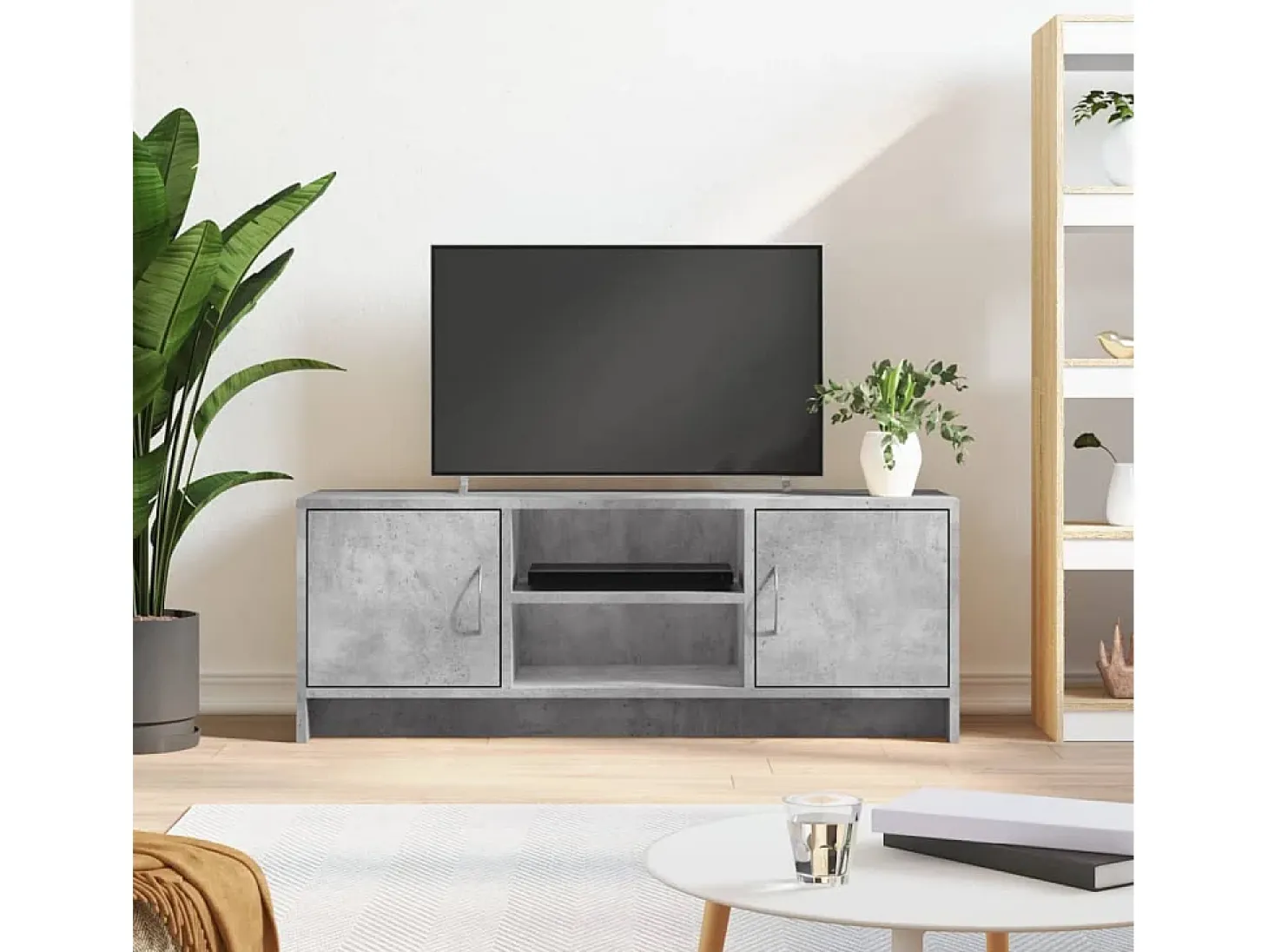 Mueble de TV madera de ingeniería gris hormigón 102x30x37,5 cm