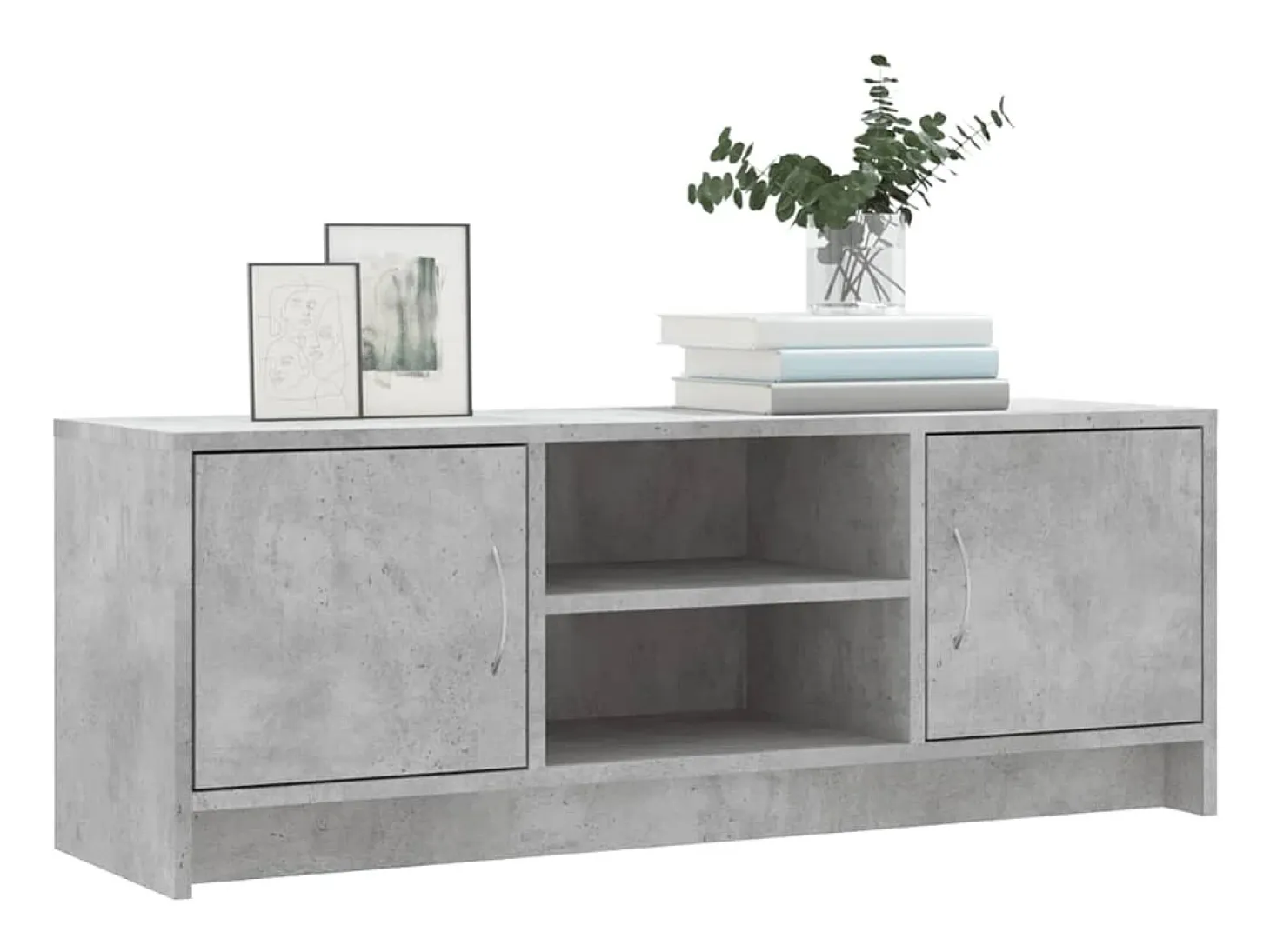 Mueble de TV madera de ingeniería gris hormigón 102x30x37,5 cm
