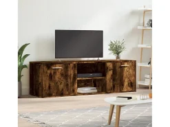 Mueble de TV madera de ingeniería roble ahumado 120x34x37 cm