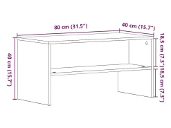 Mueble de TV madera de ingeniería roble negro 80x40x40 cm