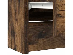 Mueble de TV madera de ingeniería roble ahumado 100x35x54 cm