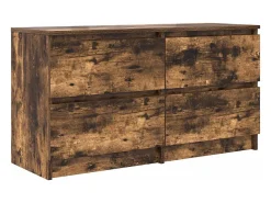 Mueble de TV madera de ingeniería roble ahumado 100x35x54 cm
