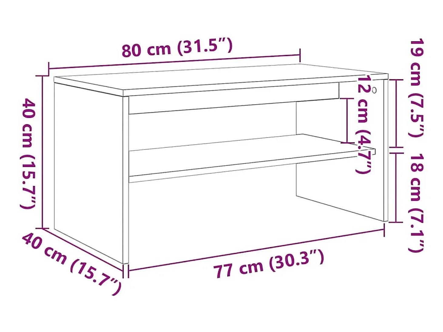 Mueble de TV madera de ingeniería gris Sonoma 80x40x40 cm