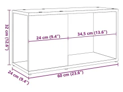 Mueble de TV madera de ingeniería roble artisan 60x24x32 cm