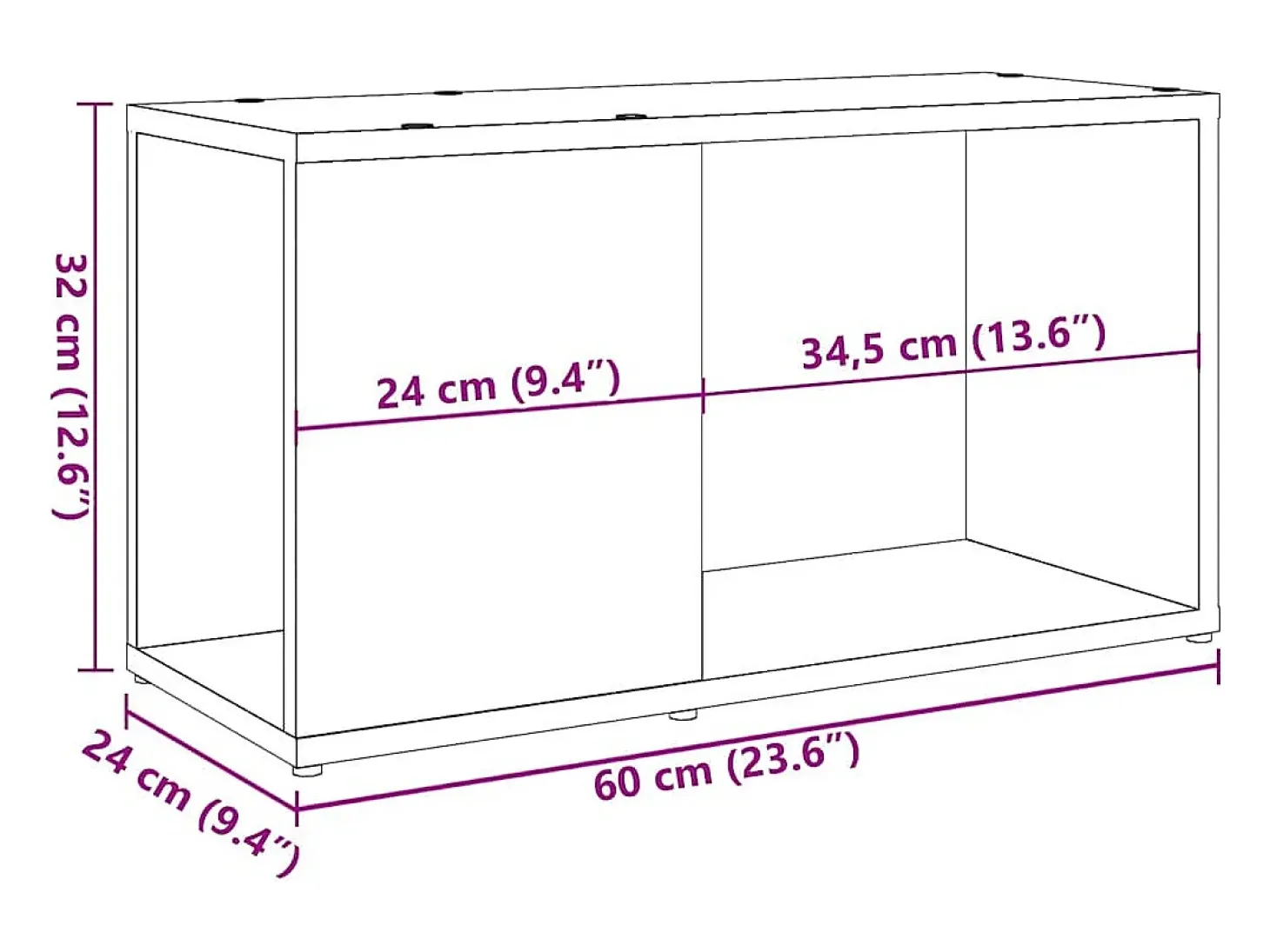 Mueble de TV madera de ingeniería roble artisan 60x24x32 cm