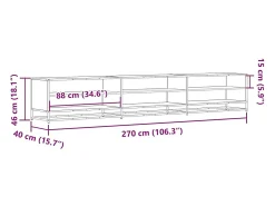 Mueble de TV madera de ingeniería gris Sonoma 270x40x46 cm