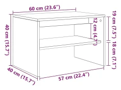 Mueble de TV madera de ingeniería roble ahumado 60x40x40 cm