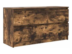 Mueble de TV madera de ingeniería roble ahumado 100x35x54 cm