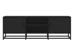 Mueble de TV madera de ingeniería y metal negro 120x35x41 cm