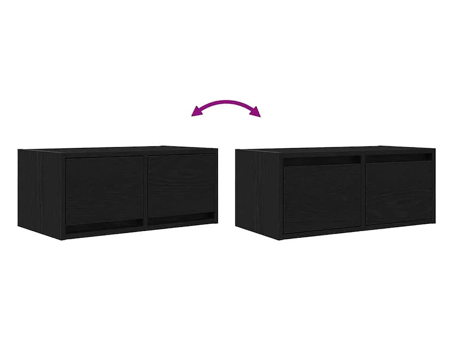 Mueble de TV madera de ingeniería roble negro 60x31x25,5 cm