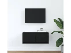 Mueble de TV madera de ingeniería roble negro 60x31x25,5 cm