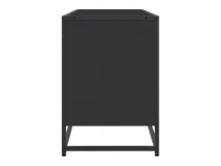 Mueble de TV madera de ingeniería y metal negro 100x35x50 cm