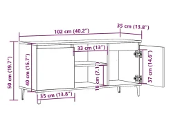 Mueble de TV madera ingeniería madera envejecida 102x35x50 cm