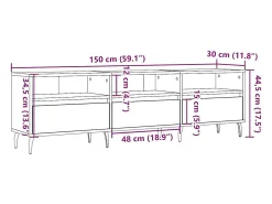 Mueble de TV madera ingeniería madera envejecida 150x30x44,5 cm