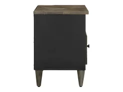 Mueble de TV madera maciza de mango negro 80x33x46 cm