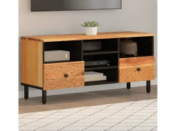 Mueble de TV madera maciza de acacia 100x33x46 cm