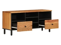 Mueble de TV madera maciza de acacia 100x33x46 cm
