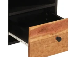 Mueble de TV madera maciza de acacia 100x33x46 cm