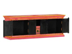 Mueble de TV madera maciza de mango rosa 110x30x40 cm