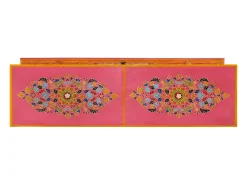 Mueble de TV madera maciza de mango rosa 110x30x40 cm
