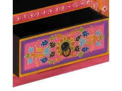 Mueble de TV madera maciza de mango rosa 110x30x40 cm