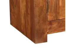 Mueble de TV madera maciza acabado miel 120x30x40 cm