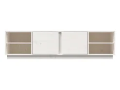Mueble de TV madera maciza de pino blanco 156x40x40 cm