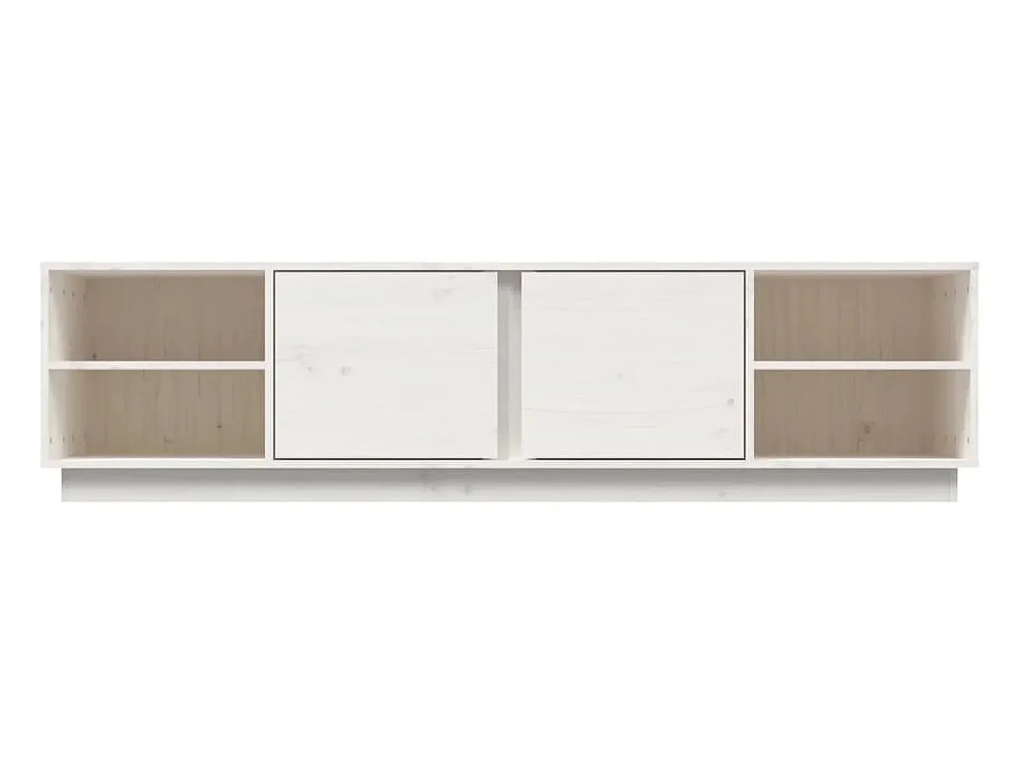 Mueble de TV madera maciza de pino blanco 156x40x40 cm