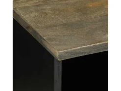 Mueble de TV madera maciza de mango negro 100x33x46 cm