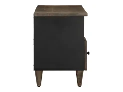 Mueble de TV madera maciza de mango negro 100x33x46 cm