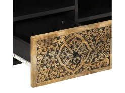 Mueble de TV madera maciza de mango 100x33x46 cm