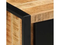 Mueble de TV madera maciza de mango rugosa 80x30x40 cm