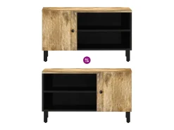 Mueble de TV madera maciza de mango 80x31x46 cm