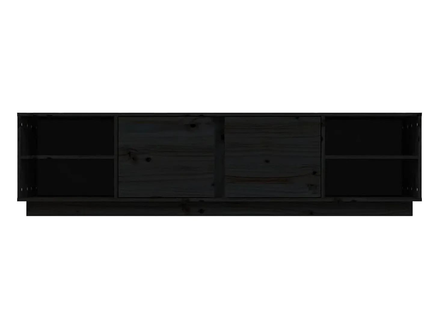 Mueble de TV madera maciza de pino negro 156x40x40 cm