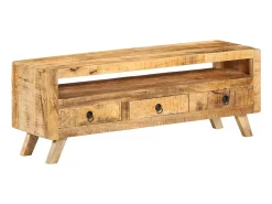 Mueble de TV madera maciza de mango 110x30x40 cm