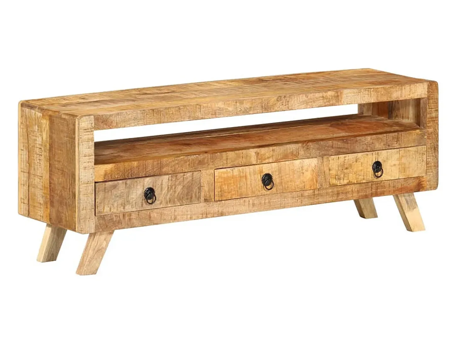 Mueble de TV madera maciza de mango 110x30x40 cm