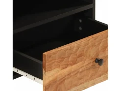 Mueble de TV madera maciza de acacia 80x33x46 cm