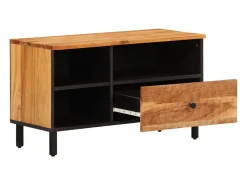 Mueble de TV madera maciza de acacia 80x33x46 cm