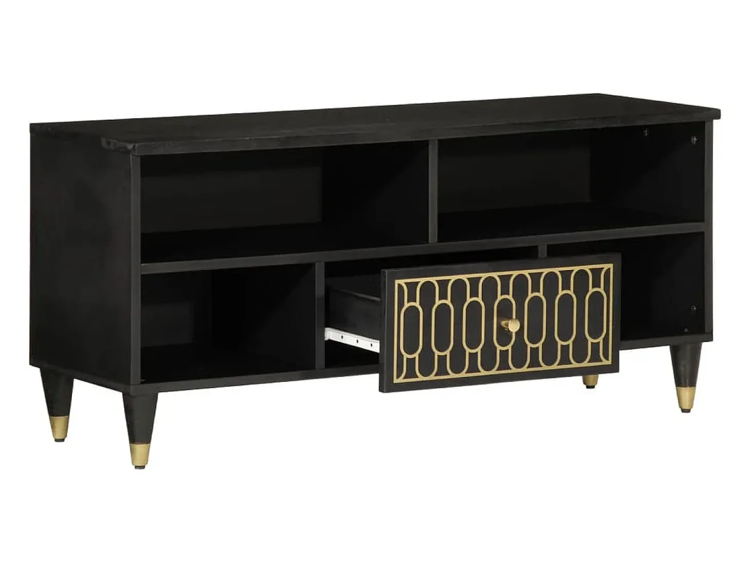 Mueble de TV madera maciza de mango 100x33x46 cm