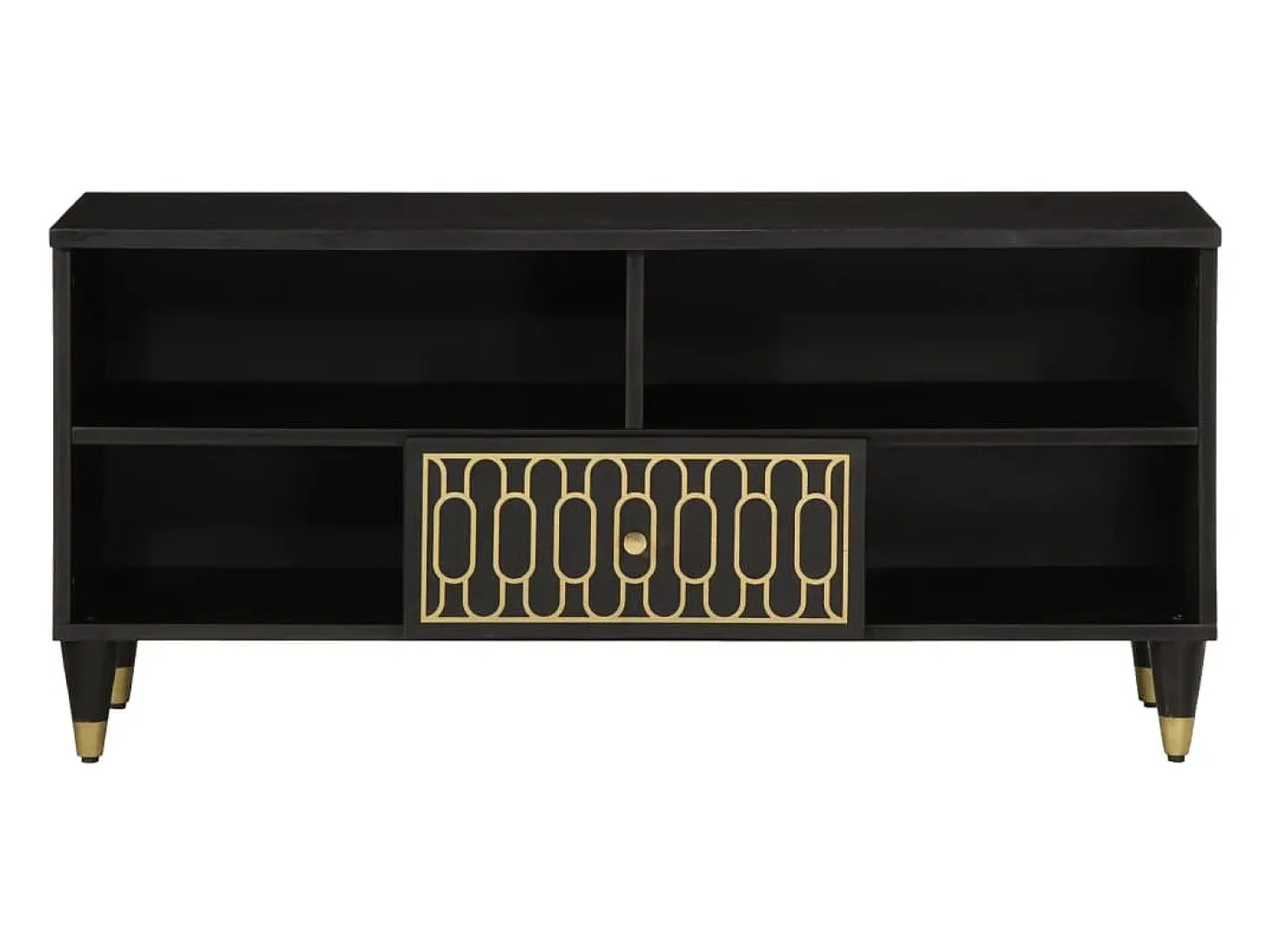 Mueble de TV madera maciza de mango 100x33x46 cm