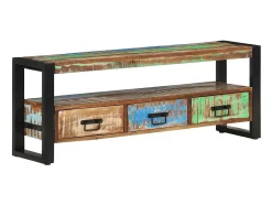 Mueble de TV madera maciza reciclada 120x30x45 cm