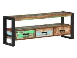 Mueble de TV madera maciza reciclada 120x30x45 cm