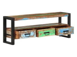 Mueble de TV madera maciza reciclada 120x30x45 cm