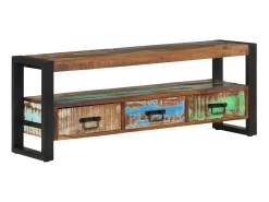 Mueble de TV madera maciza reciclada 120x30x45 cm