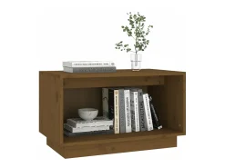 Mueble de TV madera maciza de pino marrón miel 60x35x35 cm